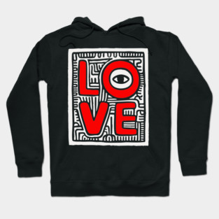LOVE - Bold Pop Art Graphic Hoodie