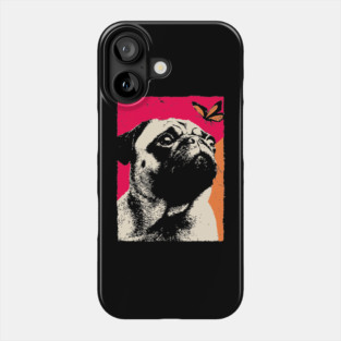 A Pug's Wonder - Dog and Butterfly Phone Case