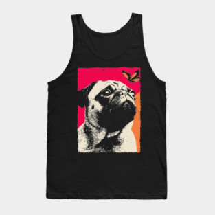A Pug's Wonder - Dog and Butterfly Tank Top
