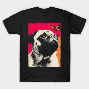 A Pug's Wonder - Dog and Butterfly T-Shirt