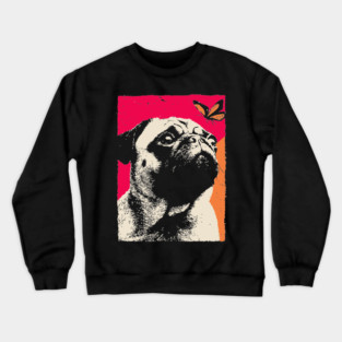 A Pug's Wonder - Dog and Butterfly Crewneck Sweatshirt