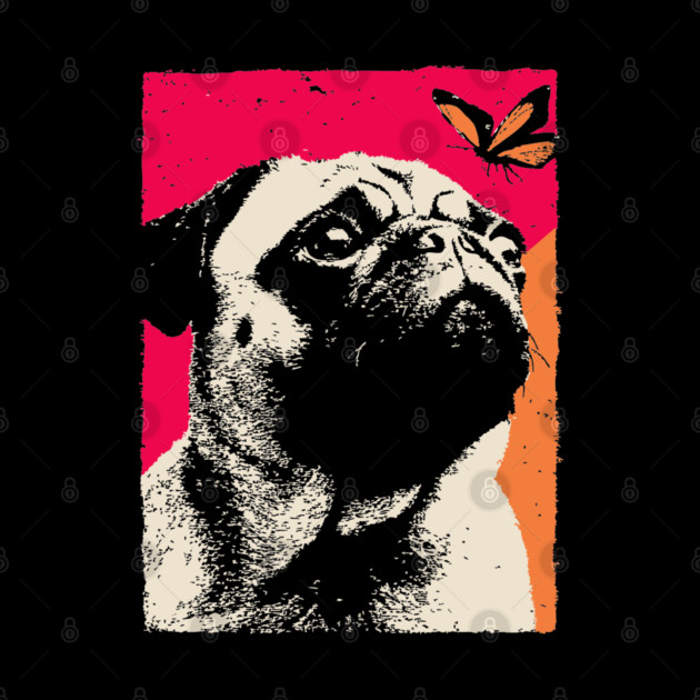 A Pug's Wonder - Dog and Butterfly by TuncGK