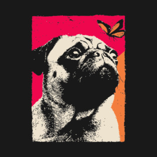 A Pug's Wonder - Dog and Butterfly T-Shirt