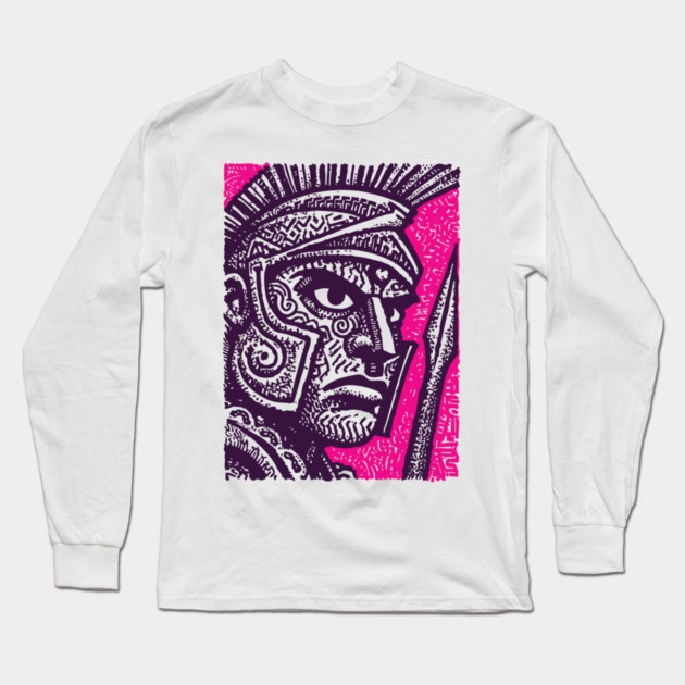 Roman Centurion - Graphic Novel Portrait Long Sleeve T-Shirt by TuncGK