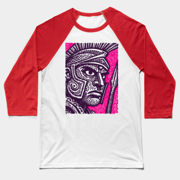 Roman Centurion - Graphic Novel Portrait Baseball T-Shirt by TuncGK