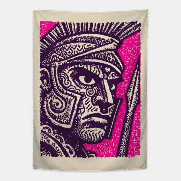 Roman Centurion - Graphic Novel Portrait Tapestry by TuncGK