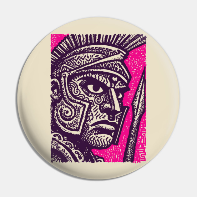 Roman Centurion - Graphic Novel Portrait Pin by TuncGK