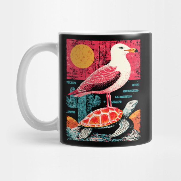 Coastal Companions - Seagull and Turtle by TuncGK