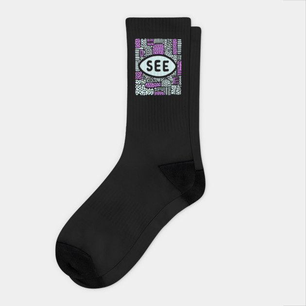 Cosmic Perception - Abstract All-Seeing Eye Socks by TuncGK