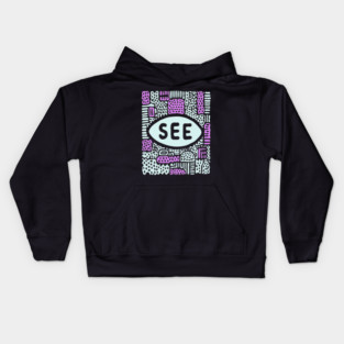 Cosmic Perception - Abstract All-Seeing Eye Kids Hoodie
