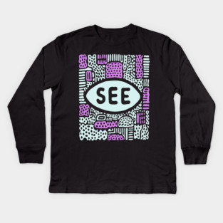 Cosmic Perception - Abstract All-Seeing Eye Kids Long Sleeve T-Shirt