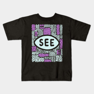 Cosmic Perception - Abstract All-Seeing Eye Kids T-Shirt
