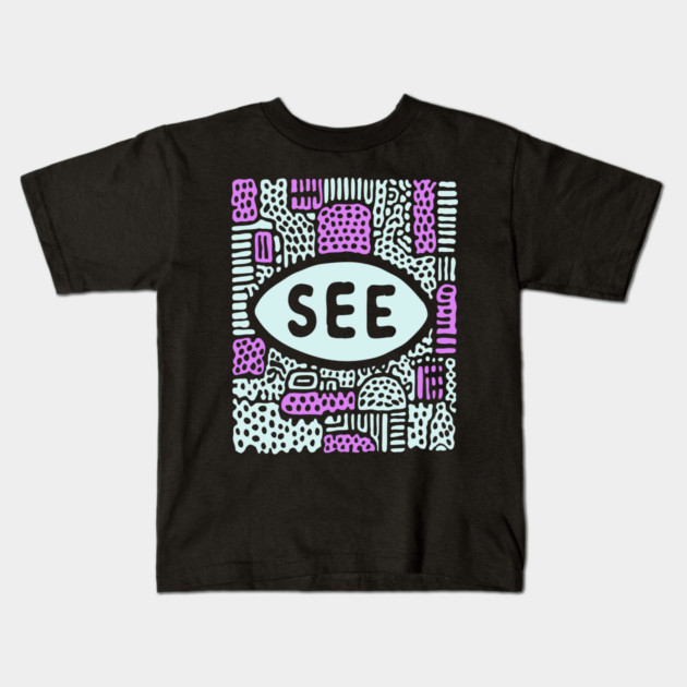 Cosmic Perception - Abstract All-Seeing Eye Kids T-Shirt by TuncGK