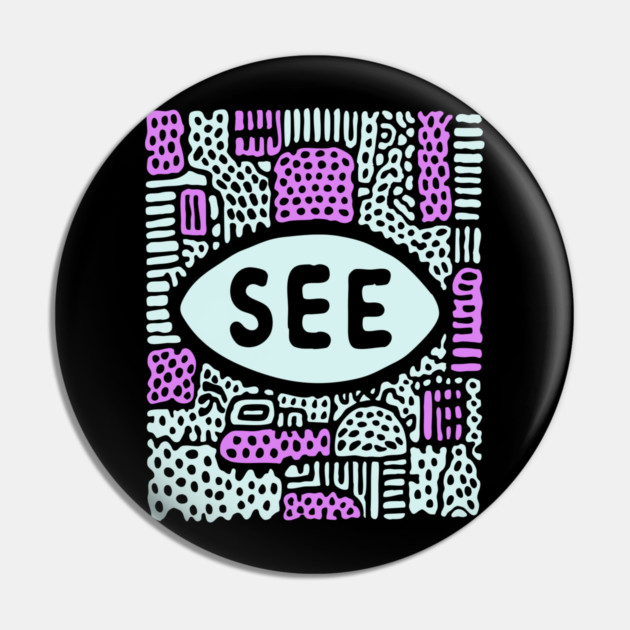 Cosmic Perception - Abstract All-Seeing Eye Pin by TuncGK