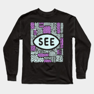 Cosmic Perception - Abstract All-Seeing Eye Long Sleeve T-Shirt