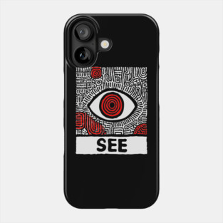 Watchful Eye - Minimalist Linocut Phone Case