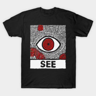 Watchful Eye - Minimalist Linocut T-Shirt