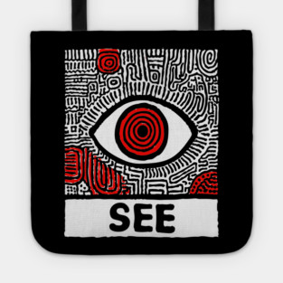 Watchful Eye - Minimalist Linocut Tote