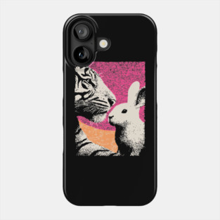 The Unlikely Pair - Tiger and Rabbit Phone Case