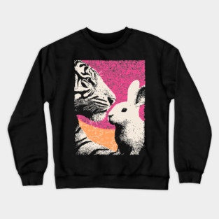 The Unlikely Pair - Tiger and Rabbit Crewneck Sweatshirt