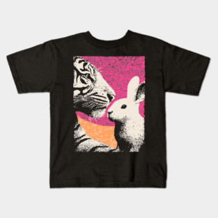 The Unlikely Pair - Tiger and Rabbit Kids T-Shirt