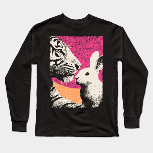 The Unlikely Pair - Tiger and Rabbit Long Sleeve T-Shirt by TuncGK