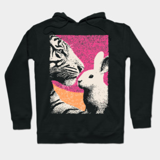 The Unlikely Pair - Tiger and Rabbit Hoodie