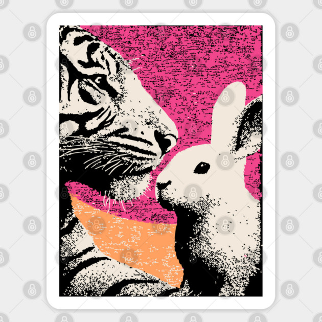 The Unlikely Pair - Tiger and Rabbit Sticker by TuncGK