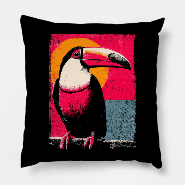 Tropical Toucan - Retro Pop Art Pillow by TuncGK