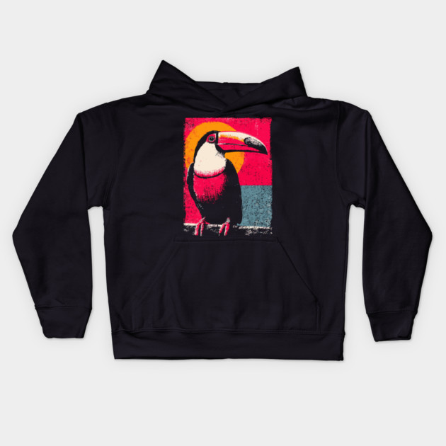 Tropical Toucan - Retro Pop Art Kids Hoodie by TuncGK