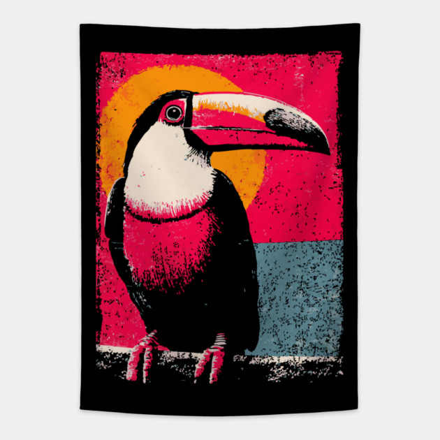 Tropical Toucan - Retro Pop Art Tapestry by TuncGK