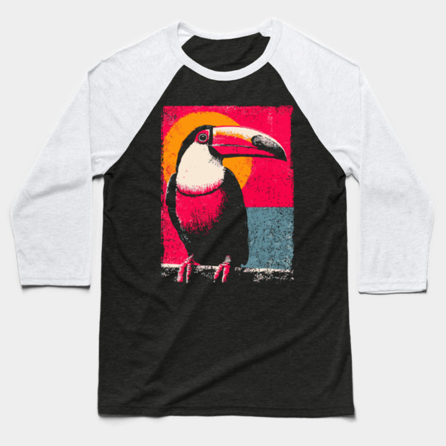 Tropical Toucan - Retro Pop Art Baseball T-Shirt by TuncGK