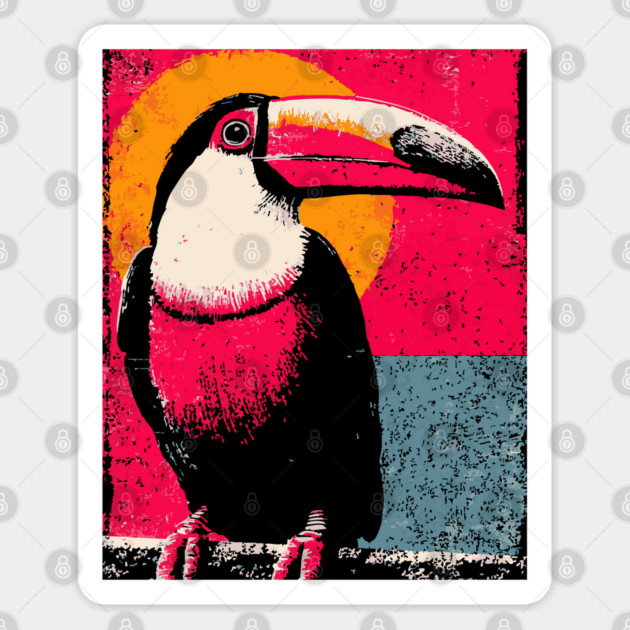 Tropical Toucan - Retro Pop Art Sticker by TuncGK