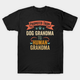 Vintage Promoted From Dog Grandma To Human Grandma T-Shirt