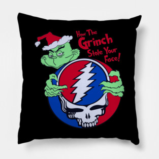 Grinch Stole Your Face Grateful Dead Mashup Pillow
