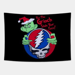 Grinch Stole Your Face Grateful Dead Mashup Tapestry