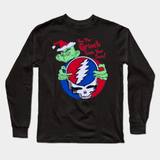 Grinch Stole Your Face Grateful Dead Mashup Long Sleeve T-Shirt