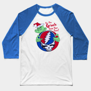 Grinch Stole Your Face Grateful Dead Mashup Baseball T-Shirt