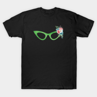 Cat Eyeglasses With Flowers Optometry T-Shirt