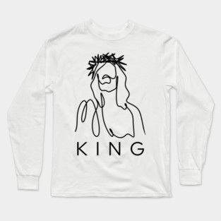 Jesus Is King – Faith Over Fear Christian Graphic Tee Long Sleeve T-Shirt