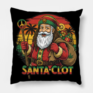 Rasta Santa Clot Reggae Christmas Pillow