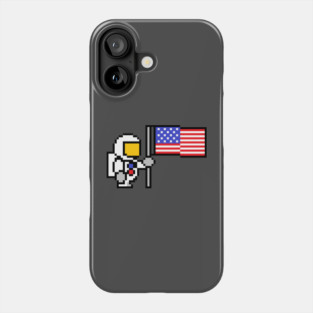 8-bit Apollo 11 Astronaut Small chest logo variant Phone Case