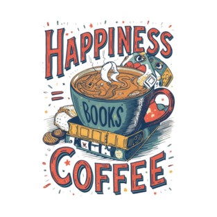 Happiness equel Books plus  Coffee T-Shirt