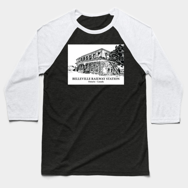 Belleville Railway Station - Ontario Baseball T-Shirt by Lakeric