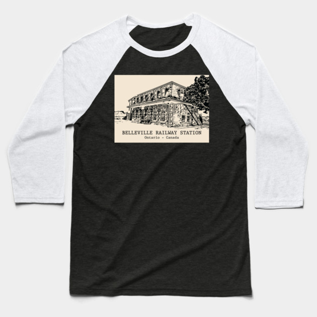 Belleville Railway Station - Ontario Baseball T-Shirt by Lakeric