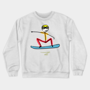 Snowboarding Stickman Crewneck Sweatshirt