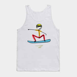 Snowboarding Stickman Tank Top
