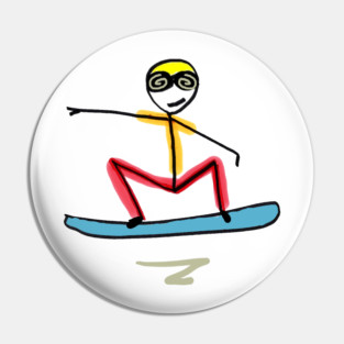 Snowboarding Stickman Pin