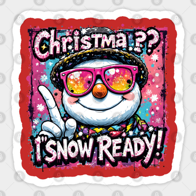 Cool-Snowman-Christmas Sticker by JessArty