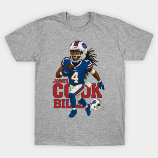 James Cook Bills Caricature – Explosive Running Back Artwork T-Shirt